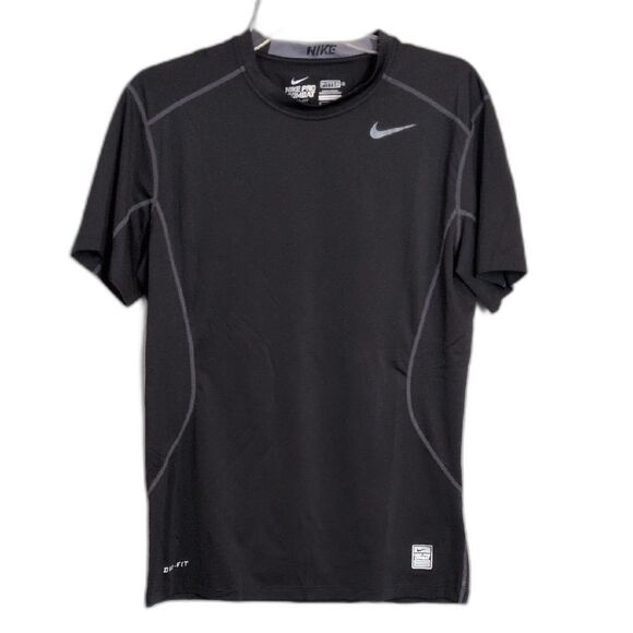 Nike Pro Combat Dri-Fit Fitted Black Short Sleeve Athletic Tee Men's M - Picture 1 of 5